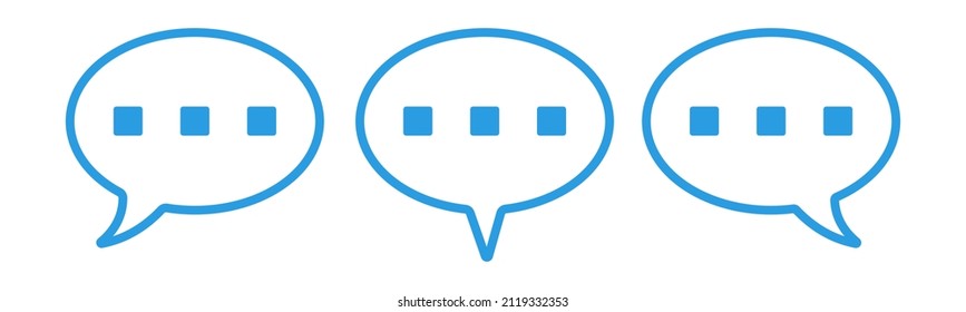 Icono de línea de burbujas de voz.Iconos simples de chats azules de burbujas.Icono de burbuja de charla nubes de voz.Comunicación de cuadro de mensaje.Símbolo de conversación.