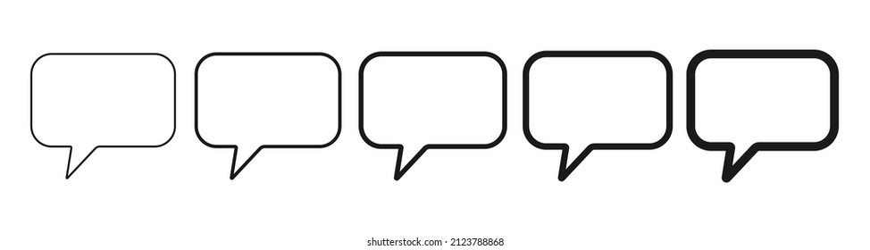 Icono de línea de burbujas de voz.Iconos simples de charla con burbujas.Icono de burbuja de charla con nubes de voz.Comunicación de cuadro de mensaje.Símbolo de conversación.