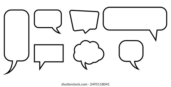 Speech bubbles with linear geometric shapes. Vector illustration Isolated isolated on white background.