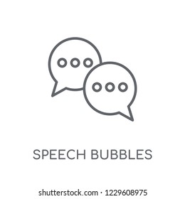 Speech bubbles linear icon. Modern outline Speech bubbles logo concept on white background from Productivity collection. Suitable for use on web apps, mobile apps and print media.