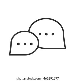 speech bubbles linear icon. Thin line design