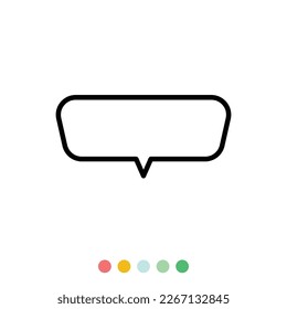 Speech bubbles linear vector element, Text balloon, Vector icon.