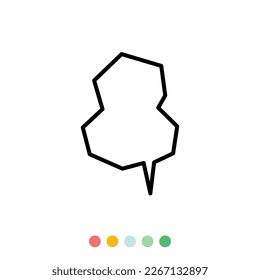 Speech bubbles linear vector element, Text balloon, Comic style, Vector icon.