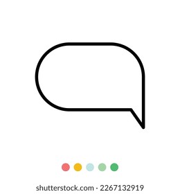 La voz burbuja el elemento vector lineal, globo de texto, icono vector.