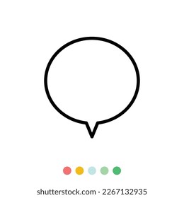 Speech bubbles linear vector element, Text balloon, Vector icon.