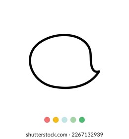 Speech bubbles linear vector element, Text balloon, Vector icon.