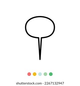Speech bubbles linear vector element, Text balloon, Vector icon.