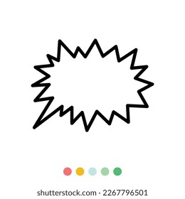 Speech bubbles linear vector element, Text balloon, Vector icon.