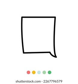 Speech bubbles linear vector element, Text balloon, Vector icon.