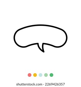 Speech bubbles linear vector element, Text balloon, Vector icon.