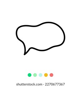 Speech bubbles linear vector element, Text balloon, Vector icon.