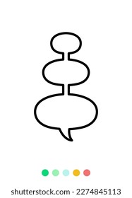 Speech bubbles linear vector element, Text balloon, Vector icon.