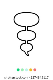Speech bubbles linear vector element, Text balloon, Vector icon.