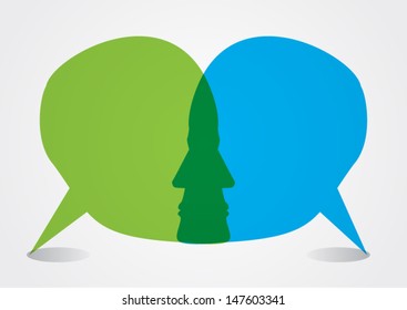 speech bubbles look like a head