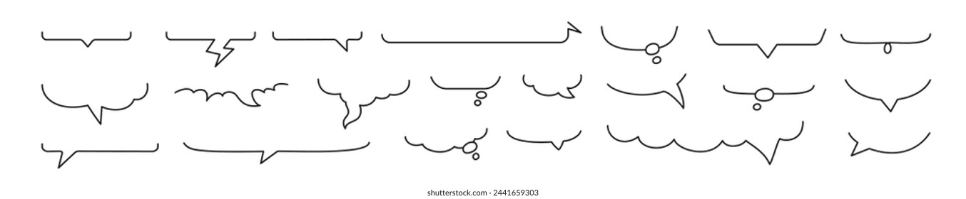 Speech bubbles lower part in manga style on a white background.