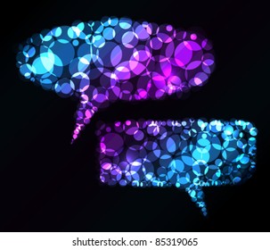 Speech bubbles made from color circles