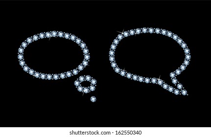 speech bubbles made of gems