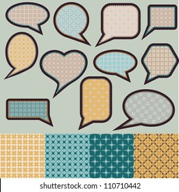 Speech bubbles made of paper with geometric pattern
