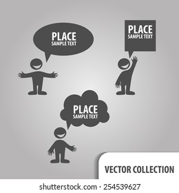 Speech Bubbles with man