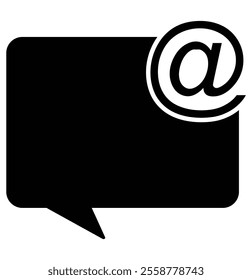 Speech bubbles with mention icon vector. Trendy Mentions logo concept. Mail, communication, inbox icon vector image.  Suitable for mobile apps, web apps and print media. Design eps 10. 