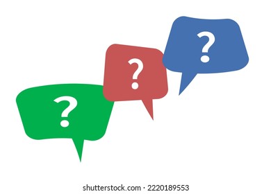 Speech bubbles, message boxes with question marks icon