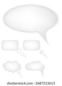 Burbujas del discurso para la Ilustración vectorial común de la historieta del mensaje aislada en el fondo blanco