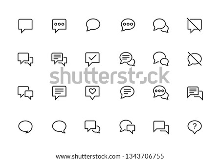 Speech Bubbles, Message, Chat, Talk, Editable Stroke Line Icons. Premium Quality Pictogram.