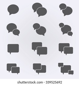 Speech bubbles or message icon set . Vector illustration