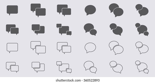 Speech bubbles or message icon set . Vector illustration