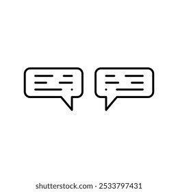 Speech bubbles messages outline icon. vector chat simple line illustration for web and app..eps