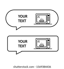 speech bubbles with microwave icon vector