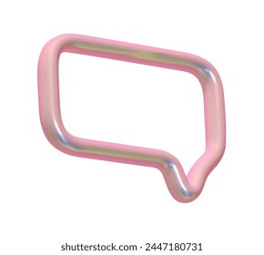 Burbujas del habla. Icono de línea de burbuja de diálogo de chat mínimo. Diseño 3D realista aislado sobre fondo blanco. Ilustración vectorial