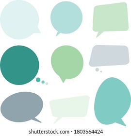 speech bubbles with mint colors