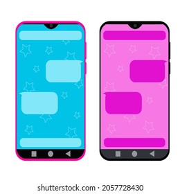 Speech bubbles. Mobile phone screen with online messages.
Vector illustration. 