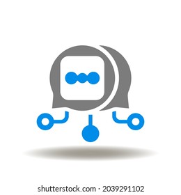 Speech bubbles with network vector illustration. Web communication icon. Internet Public Relations PR Symbol. Communication chat sign. Media marketing logo.