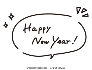 Speech bubbles and New Year's greetings