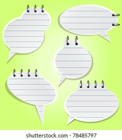 Speech bubbles in the notepad style