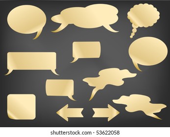 speech bubbles on blackboard