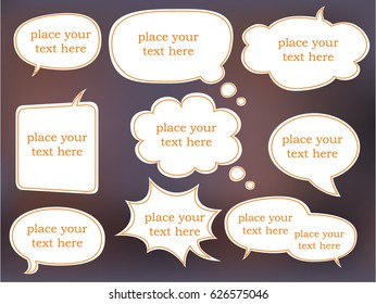 Speech bubbles on a dark background. For your design. EPS10.