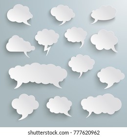 Speech bubbles on the gray background. Eps 10 vector file.