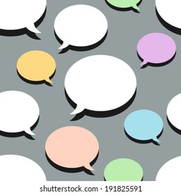speech bubbles on light grey seamless pattern