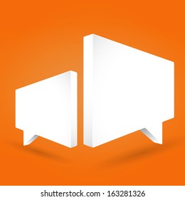 Speech bubbles on orange background. Vector illustration. 