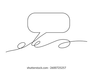 Speech bubbles, one line drawing vector illustration.