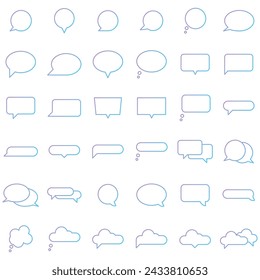 Speech bubbles outline Gradient icon set, vector illustrator