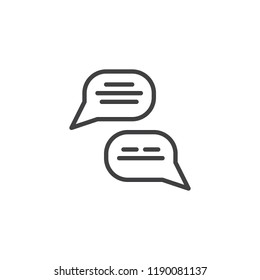 Speech bubbles outline icon. linear style sign for mobile concept and web design. Chat dialogue simple line vector icon. Symbol, logo illustration. Pixel perfect vector graphics