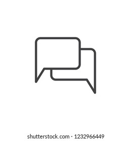 Speech bubbles outline icon. linear style sign for mobile concept and web design. Dialogue chat message simple line vector icon. Conversation symbol, logo illustration. Pixel perfect vector graphics