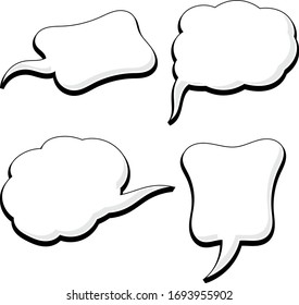 Speech bubbles. Outline icons. Vector illustration isolated on white background