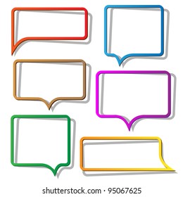 Speech bubbles from paper. Vector set