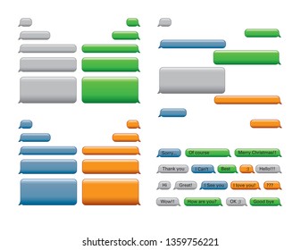 Speech bubbles. Phone and chat bubbles. Short message. Vector Illustration. Isolated element.