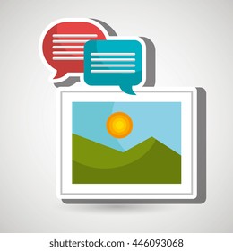 speech bubbles with picture isolated icon design, vector illustration  graphic 